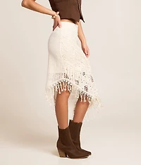 Crochet Asymmetrical Midi Skirt