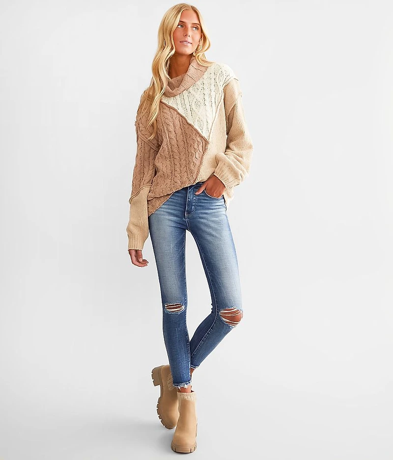 Cable Knit Turtleneck Sweater