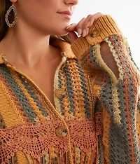 Crochet Fringe Cardigan Sweater