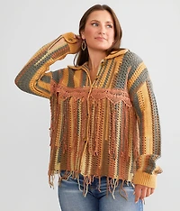 Crochet Fringe Cardigan Sweater