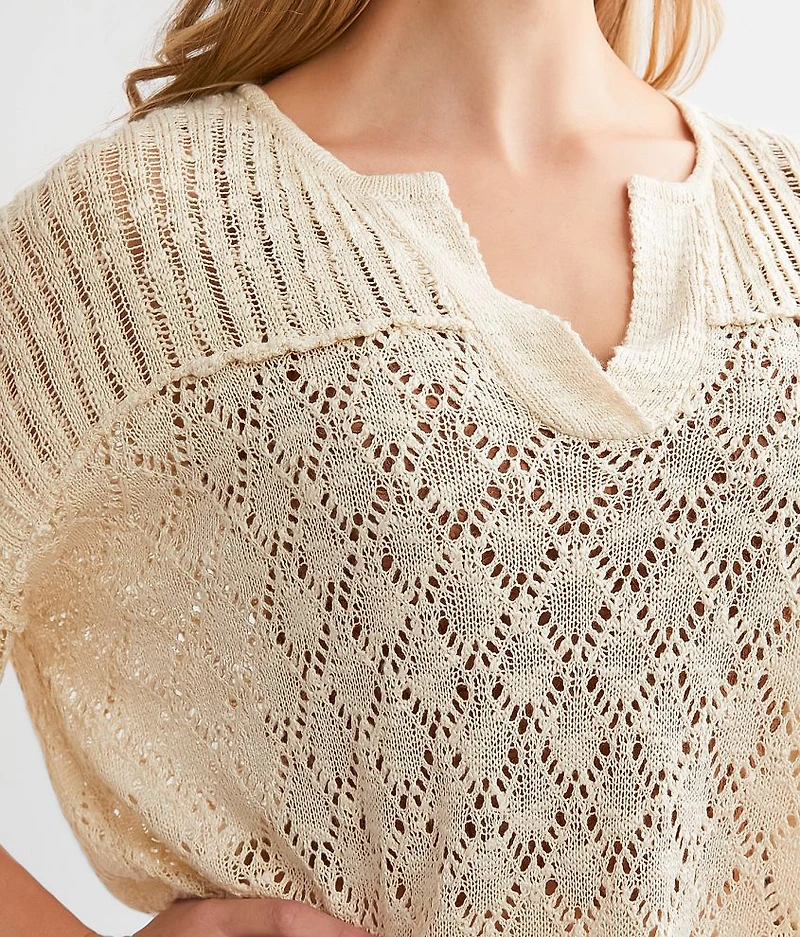 Crochet Fringe Cropped Sweater