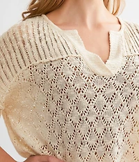 Crochet Fringe Cropped Sweater