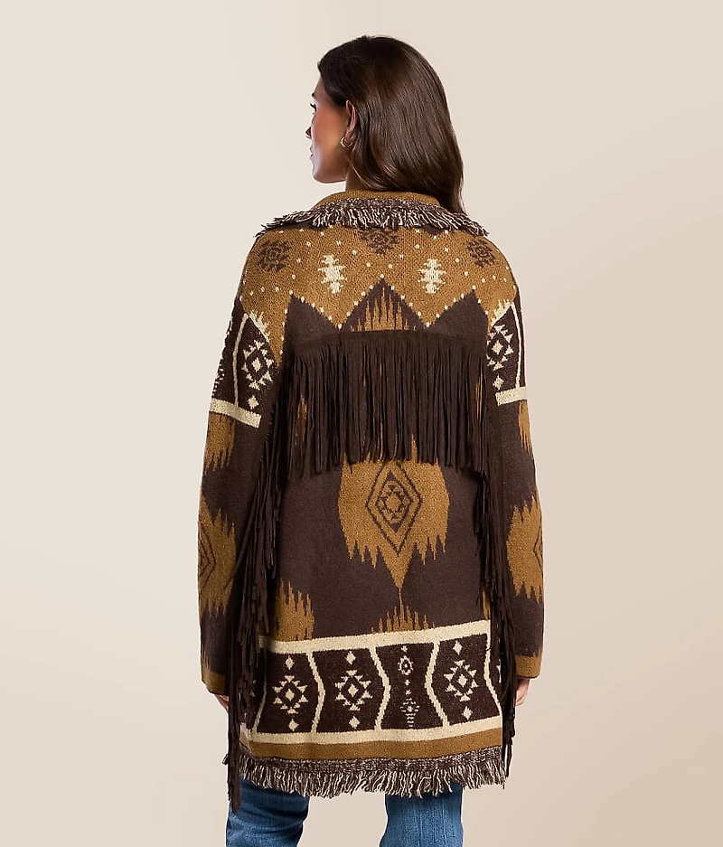 Western Fringe Cardigan Sweater