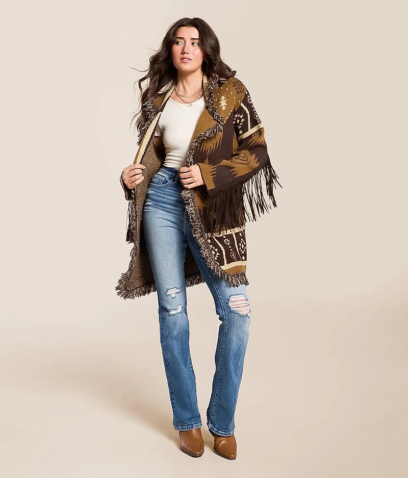 Western Fringe Cardigan Sweater