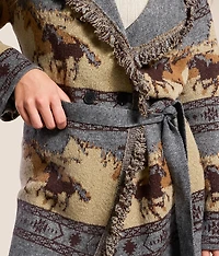 Western Fringe Cardigan Sweater