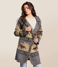 Western Fringe Cardigan Sweater