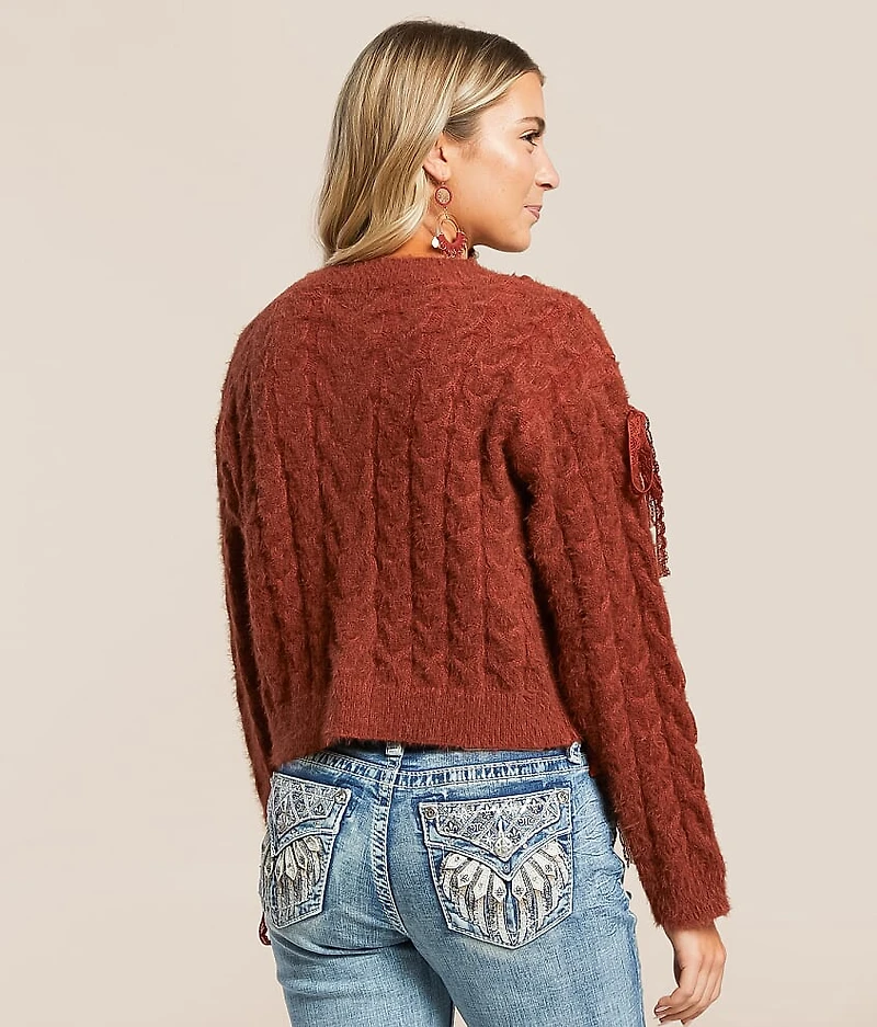 Eyelash Lace Cardigan Sweater