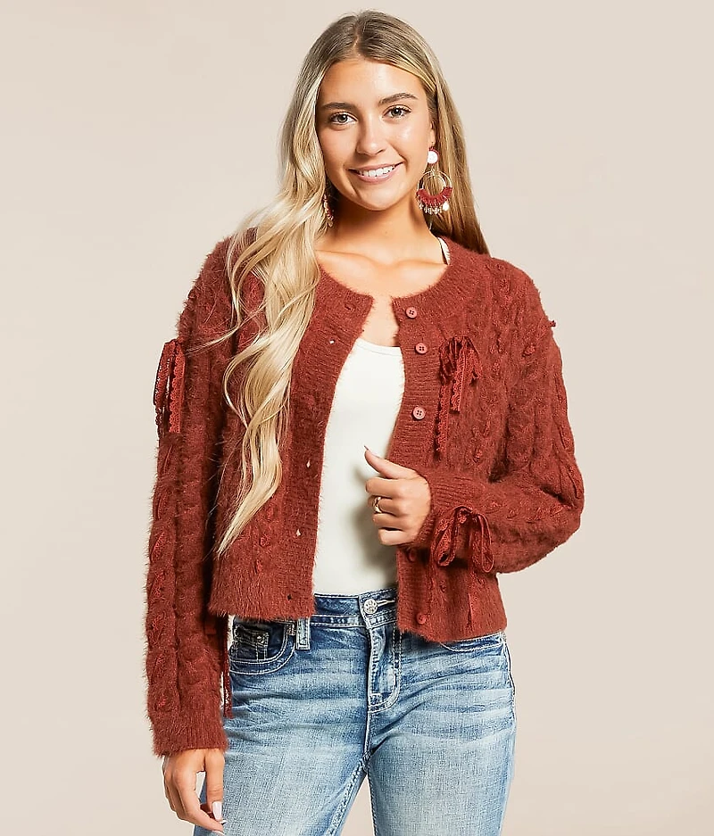 Eyelash Lace Cardigan Sweater