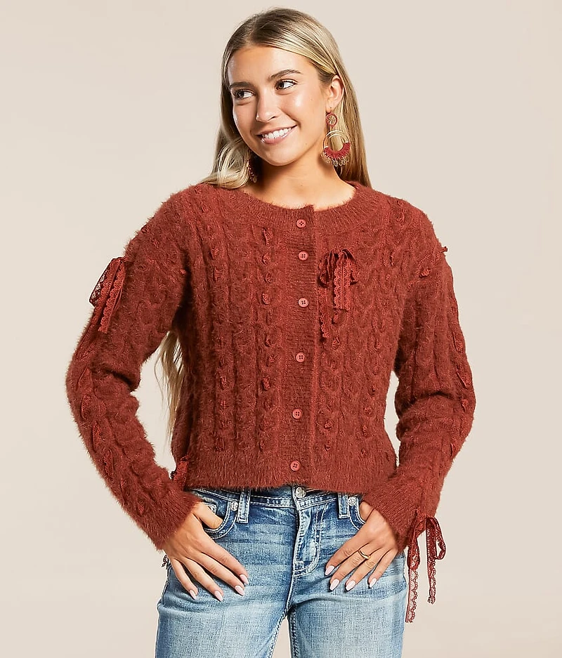 Eyelash Lace Cardigan Sweater