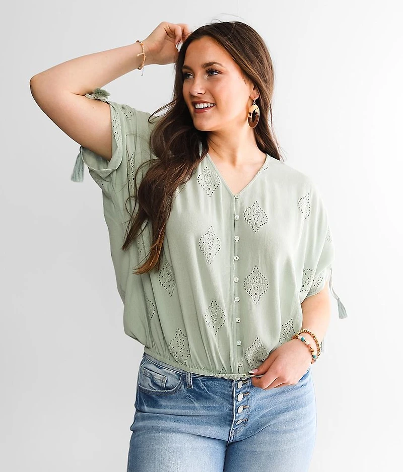 Eyelet Dolman Blouse