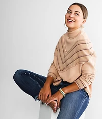 Pieced Waffle Knit Top