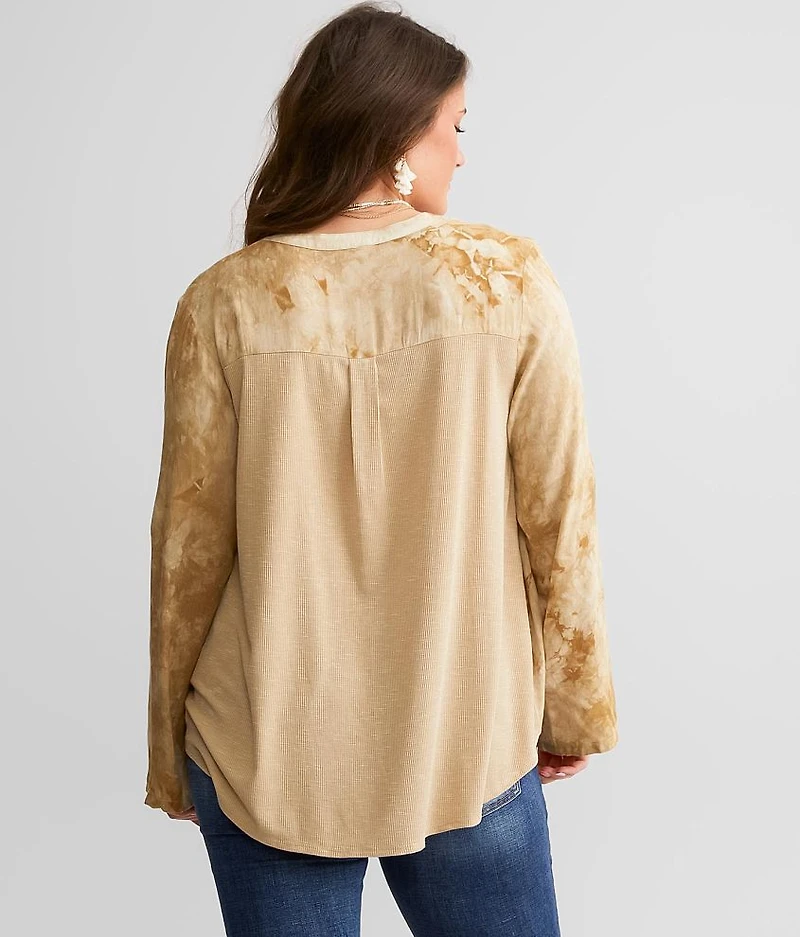 Mixed Media Floral Embroidered Top