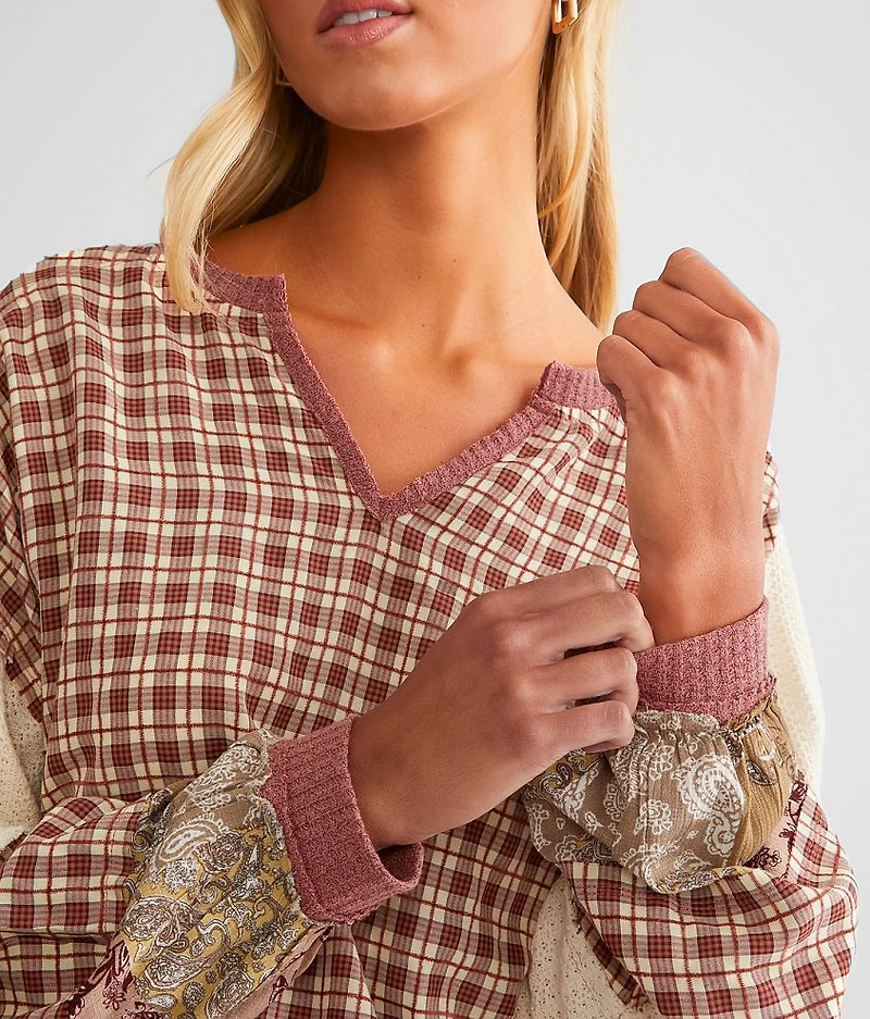 Plaid Patchwork Top