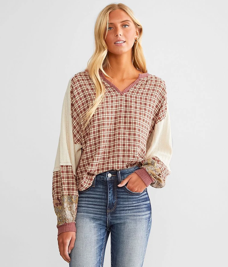 Plaid Patchwork Top