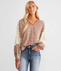 Plaid Patchwork Top
