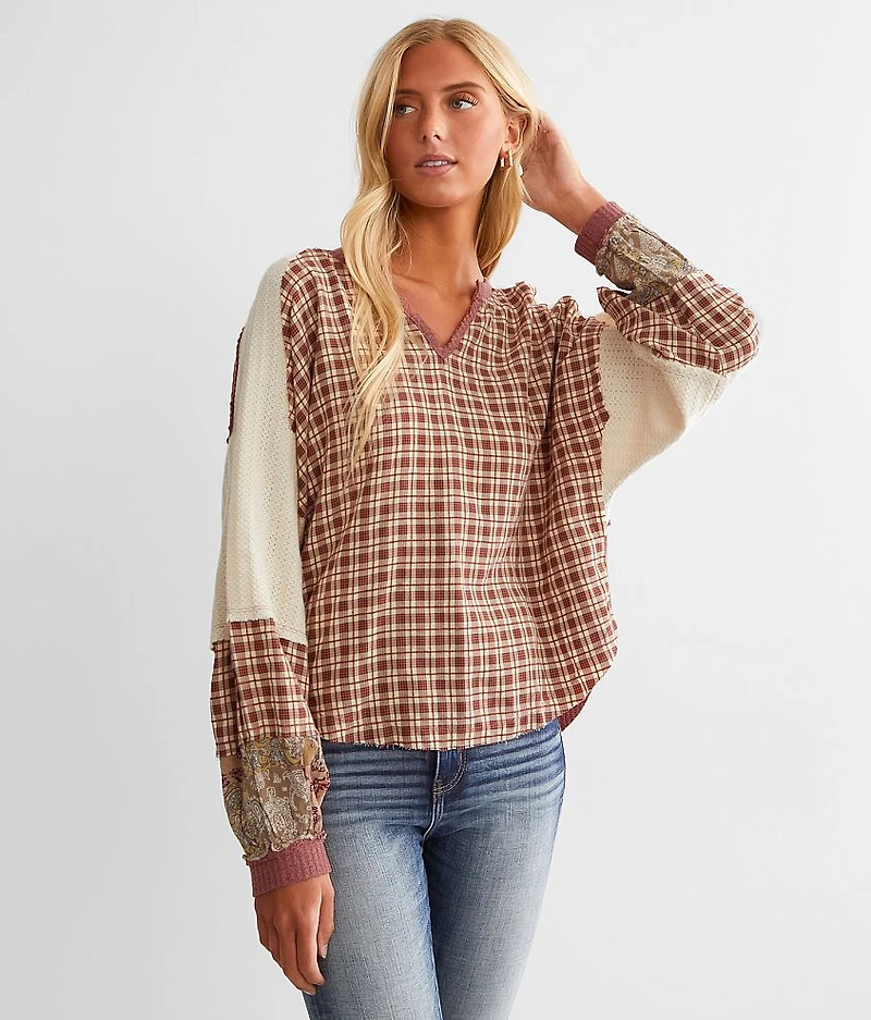 Plaid Patchwork Top