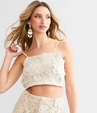 Cropped Crochet Tank Top