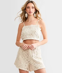 Cropped Crochet Tank Top