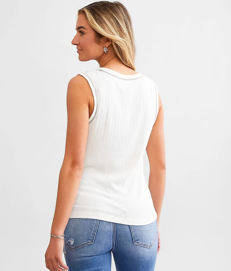 Raw Edge Lace Tank Top