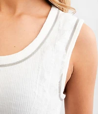 Raw Edge Lace Tank Top