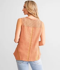 Crochet Henley Tank Top