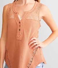 Crochet Henley Tank Top