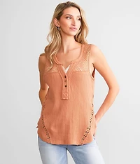 Crochet Henley Tank Top