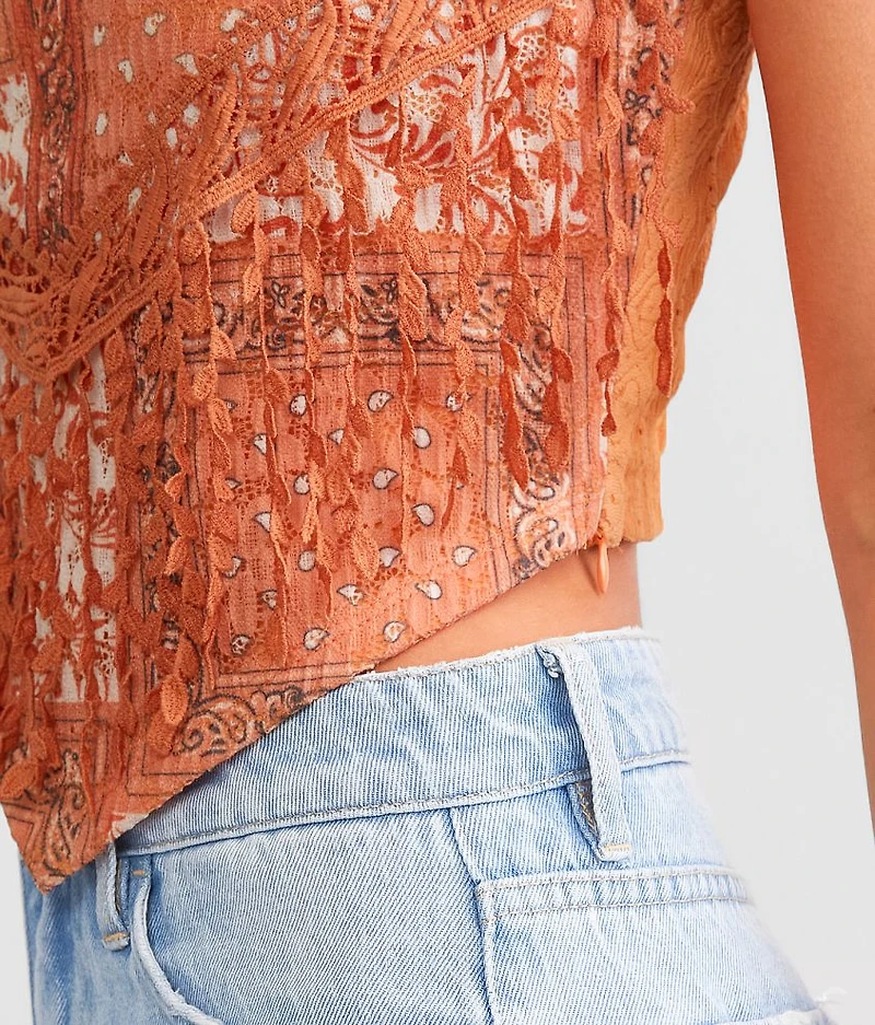 Crochet Fringe Hanky Hem Tank Top