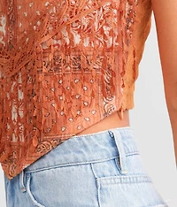 Crochet Fringe Hanky Hem Tank Top