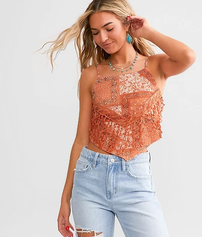 Crochet Fringe Hanky Hem Tank Top