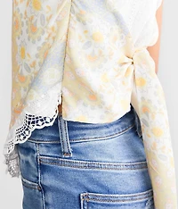 Bandana Floral Back Tie Tank Top