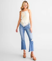 Bandana Floral Back Tie Tank Top