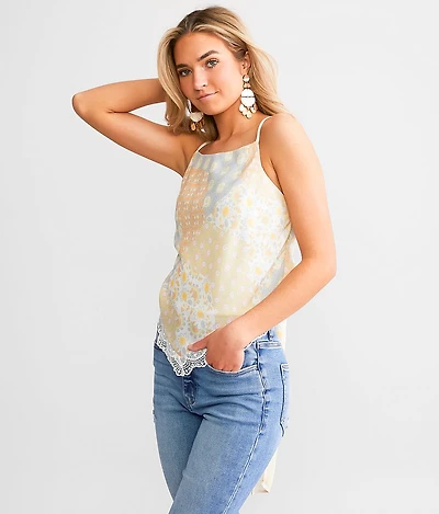 Bandana Floral Back Tie Tank Top