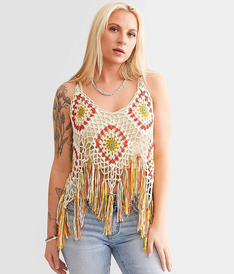Crochet Fringe Tank Top