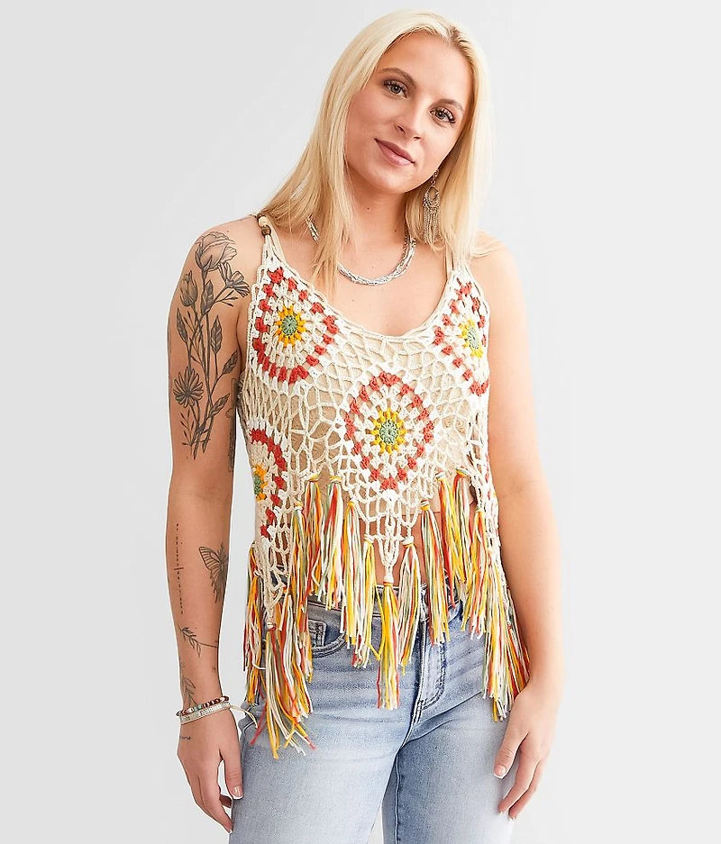 Crochet Fringe Tank Top