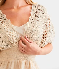 Crochet Lace Peplum Top