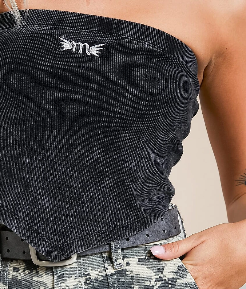Label Hanky Ribbed Tube Top