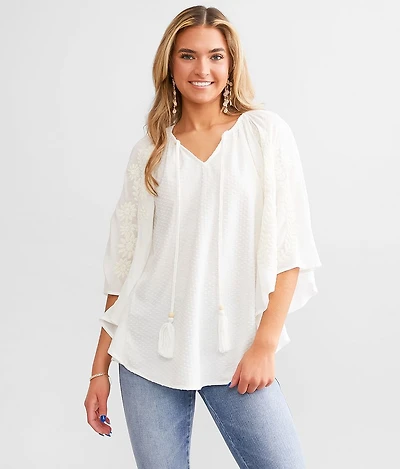 Swiss Dot Chiffon Top