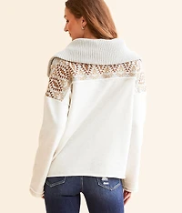 Pieced Quarter Zip Pullover