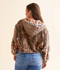 Patchwork Cropped Hoodie