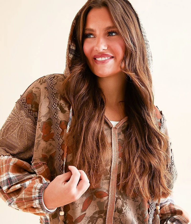 Patchwork Cropped Hoodie