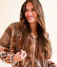 Patchwork Cropped Hoodie