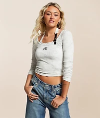 Miss Me Asymmetrical Halter Cropped Top