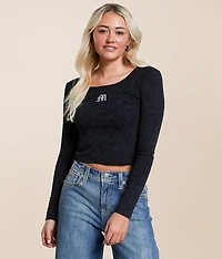 Miss Me Label Washed Top