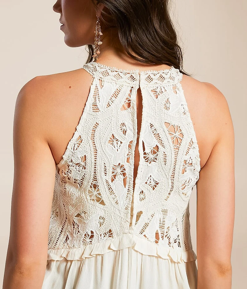 Crochet High Neck Tank Top