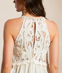 Crochet High Neck Tank Top