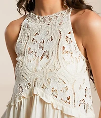 Crochet High Neck Tank Top