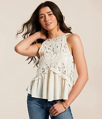 Crochet High Neck Tank Top