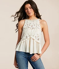 Crochet High Neck Tank Top