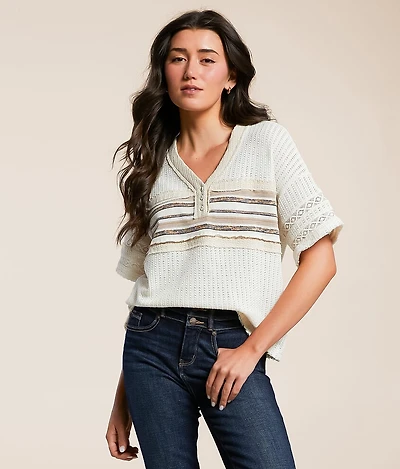 Striped Henley Sweater